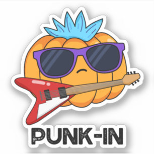 Adesivo PUnk in Cute Punk Rock Pumpkin Pun Sticker