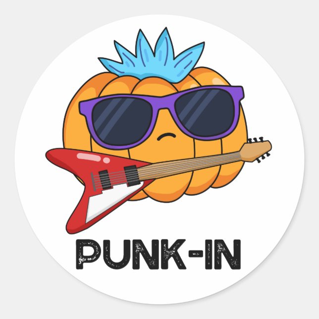 Adesivo Punk in Funny Punk Rock Pumpkin Pun (Frente)