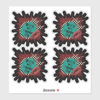 Adesivo Punk Nunca Morrerá Folha do Sticker