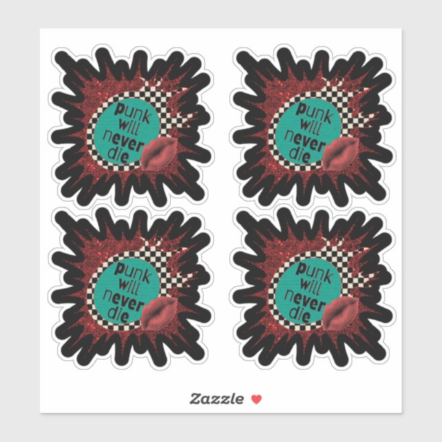 Adesivo Punk Nunca Morrerá Folha do Sticker (Folha)