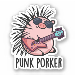 Adesivo Punk Porker Funny Punk Rocker Pun