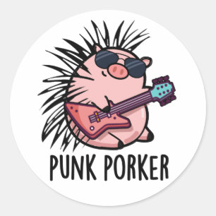 Adesivo Punk Porker Funny Punk Rocker Pun