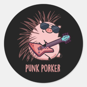 Adesivo Punk Porker Funny Punk Rocker Pun Pun Dark BG