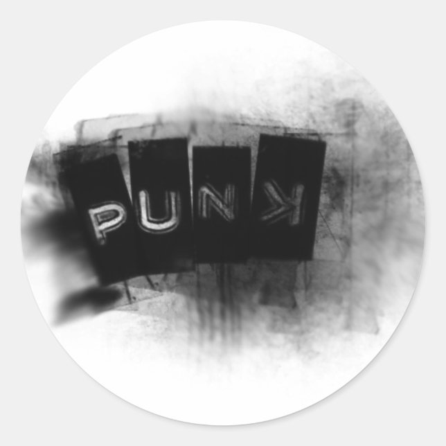 Adesivo Punk preto e branco (Frente)