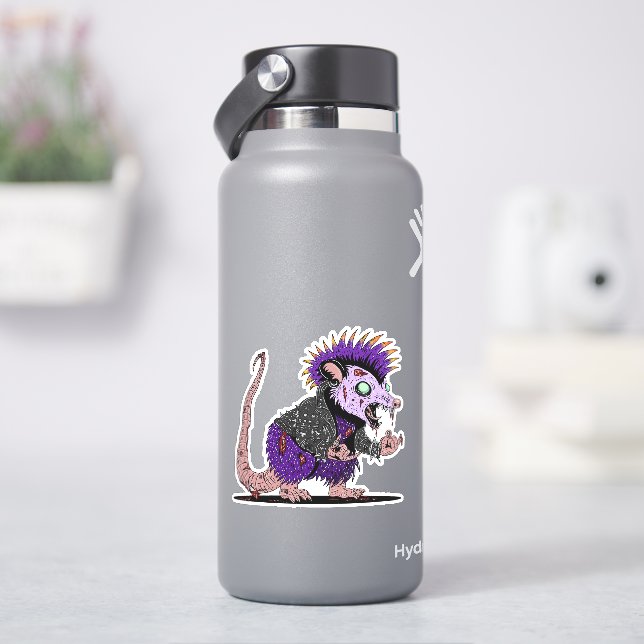 Adesivo Punk Rock Possum Zombie (HidroFlask)