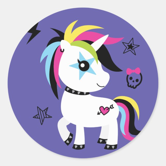 Adesivo Punk Rock Unicorn (Frente)