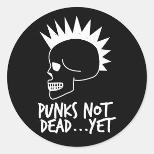 Adesivo Punks Não Morto... Ainda Branco Caveira