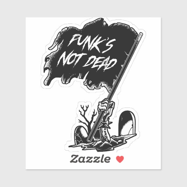 Adesivo Punk's Not Dead  (Folha)