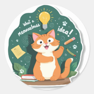 Adesivo Punny "Meowveelouss Idea" Cat De Volta À Escola