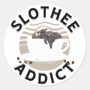 Adesivo Punny Sloth E Amantes De Café