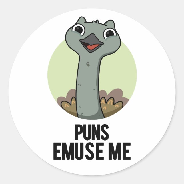 Adesivo Puns Emuse Me Engraçado Emu Pun (Frente)