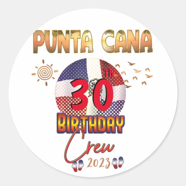 Adesivo Punta Cana Dominican Republic Birthday  (Frente)