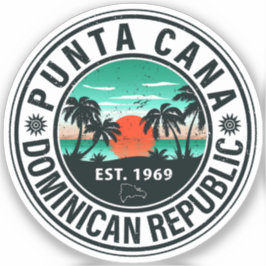 Adesivo Punta Cana Dominicana - Férias Familiares Vintage,