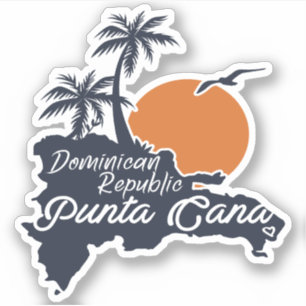 Adesivo Punta Cana Dominicana - Férias Familiares Vintage,