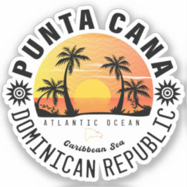 Adesivo Punta Cana Dominicana Retro Sunset Souvenir 60 ano