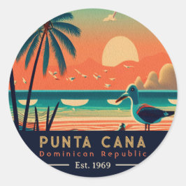 Adesivo Punta Cana DR. Retro Sunset Souvenirs 1960