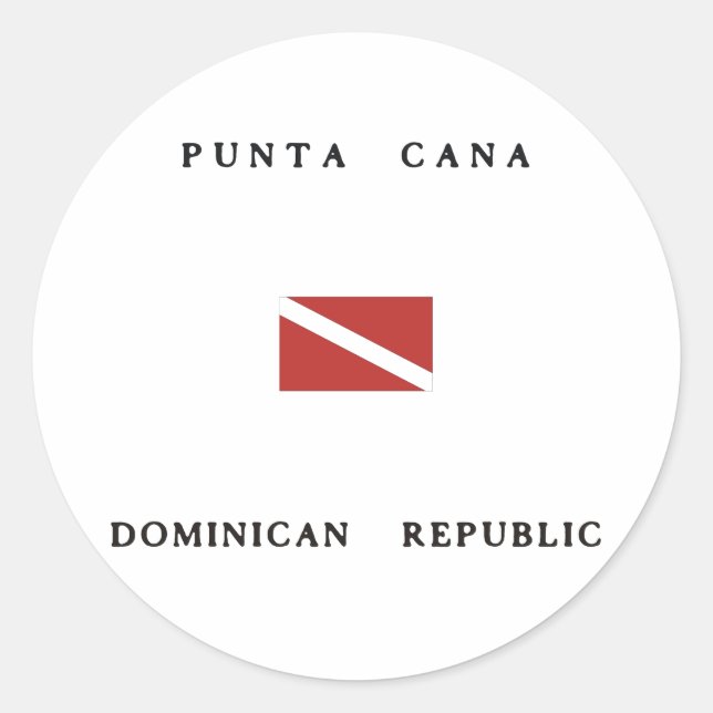 Adesivo Punta Cana - República Dominicana Scuba Bandeira D (Frente)