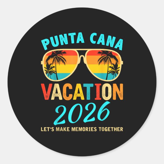 Adesivo Punta Cana Trip 2026 Beach Vacation Summer Hollida (Frente)