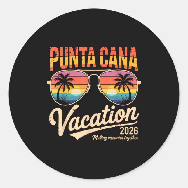 Adesivo Punta Cana Vacation 2026 Making Memories Summer Be (Frente)