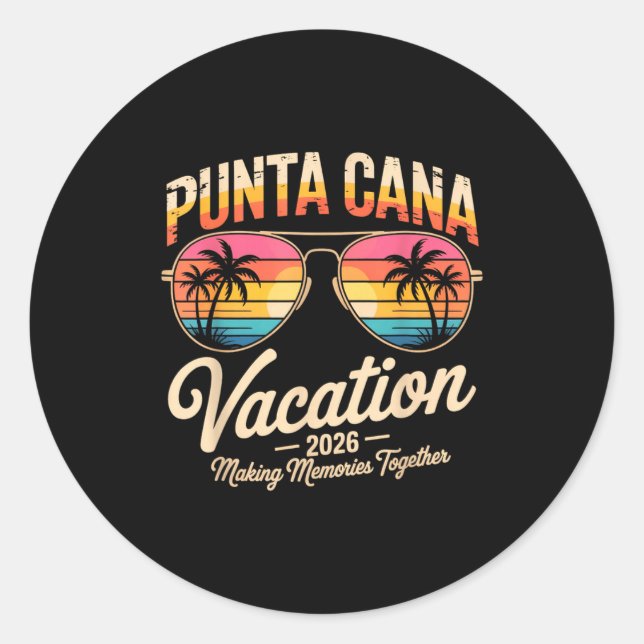 Adesivo Punta Cana Vacation 2026 Making Memories Summer Be (Frente)