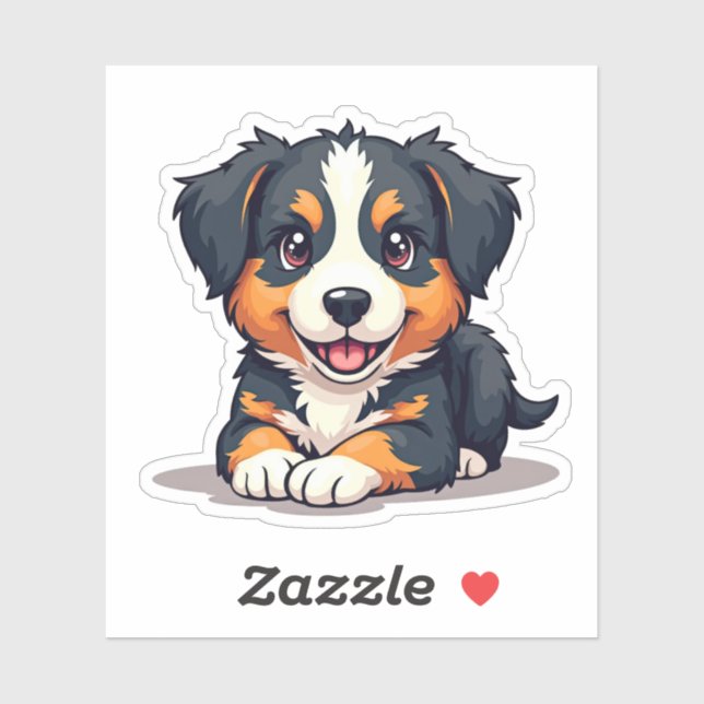 Adesivo Pup De Pastor Australiano, 3D Charm, Pequeno (Folha)