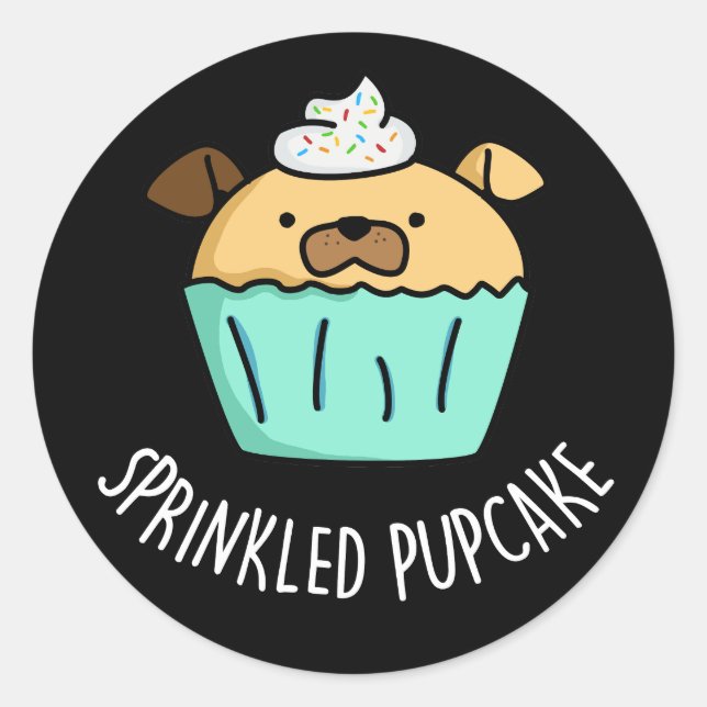 Adesivo Pupcake asfaltado Puppy Cupcake Pun Dardo BG (Frente)