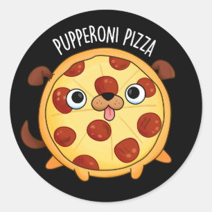 Adesivo Pupperoni Pizza Funny Pizza Dark BG