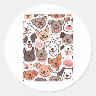 Adesivo Puppies Felizes e Cutes Padrão 1