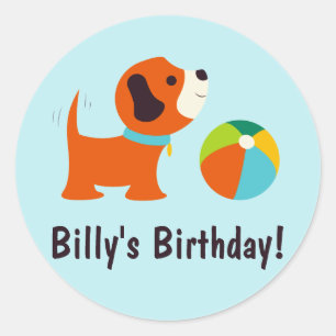 Adesivo Puppy Birthday Sticker