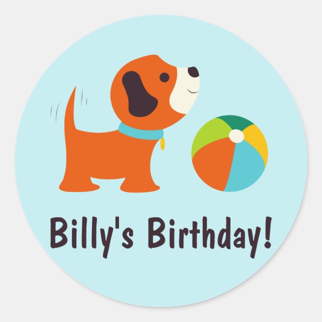 Adesivo Puppy Birthday Sticker (Frente)