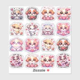 Adesivo Puppy Love: Stickers do dia do Kawaii