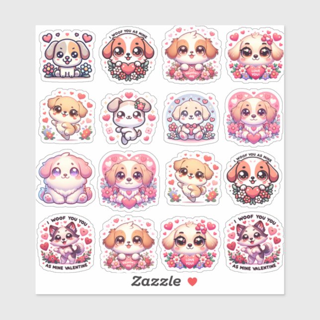 Adesivo Puppy Love: Stickers do dia do Kawaii (Folha)