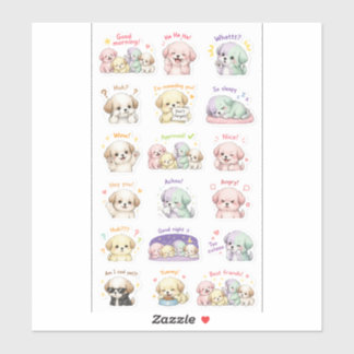 Adesivo Puppy Pals – Pacote de Stickers de Humor Fofo