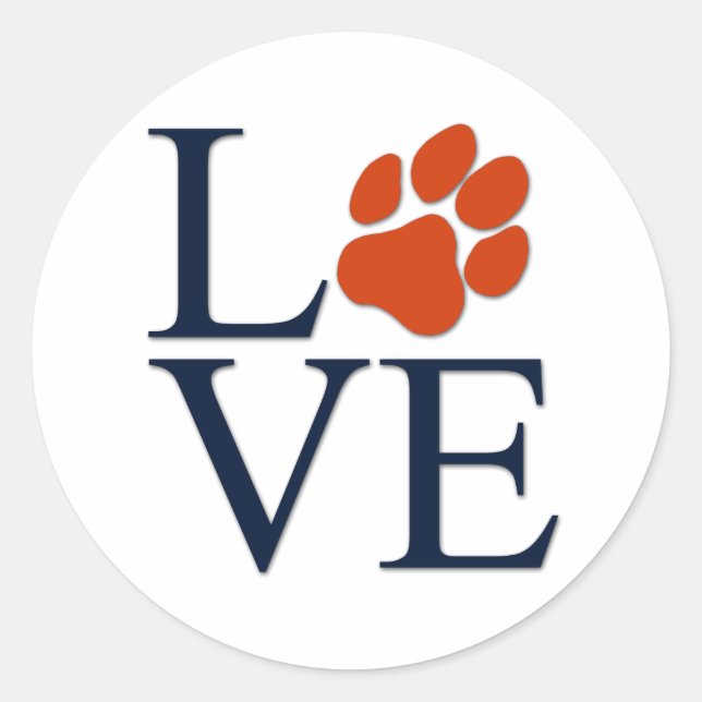 Adesivo Puppy Paw Love Classic Round Sticker (Frente)