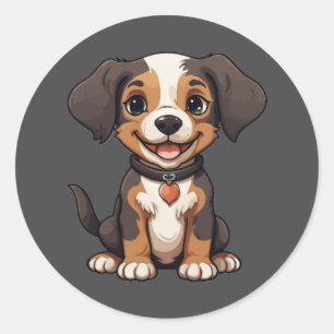 Adesivo Puppy Round Sticker