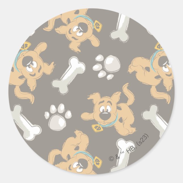Adesivo Puppy Scooby-Doo Bone & Paw Print Patterno (Frente)