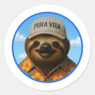 Adesivo Pura Vida AI Preguiça