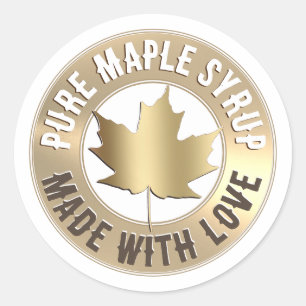 Adesivo Pure Maple Syrup Label Sugarmaker Name Dourado Lea