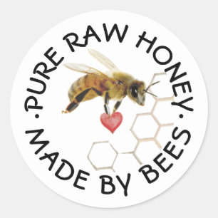 Adesivo PURE RAW HONEY Honeybee Honeycomb e Heart