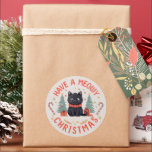 Adesivo Purfect Meowy Christmas Black Cat<br><div class="desc">Descubra a mistura perfeita de charme festivo e talento felino com este doce adesivo de Natal Meowy. Libere o espírito de feriado com uma etiqueta de Natal inspirada em gatos, divertida e adorável, que certamente encantará amantes de gatos de todas as idades. Elevem a vossa experiência de doação e celebrem...</div>
