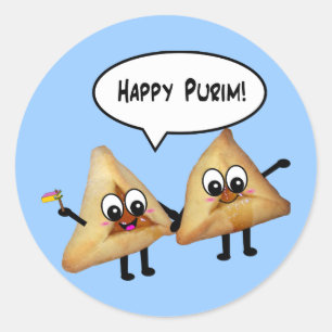 Adesivo Purim feliz hamantaschen