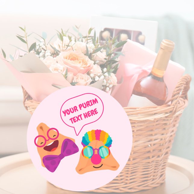 Adesivo Purim Hamentashen Personalizado (Criador carregado)