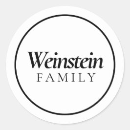 Adesivo Purim Nome Família Clássico Branco