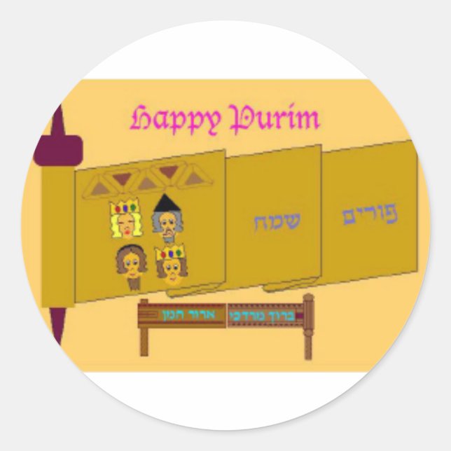 Adesivo Purim Stickers Feliz (Frente)