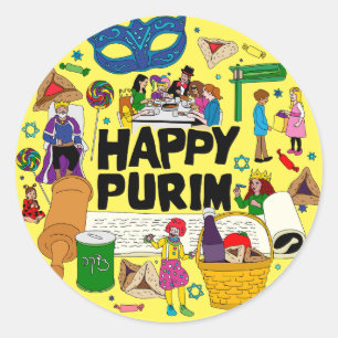 Adesivo Purim Stickers Feliz
