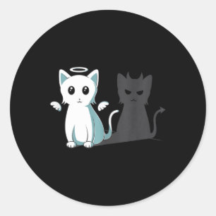 Adesivo Puro Mau Devil Cat Feliz Halloween Cat Angel Devi