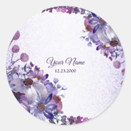 Adesivo Purple Blue Pink Floral Glitter Wedding Party