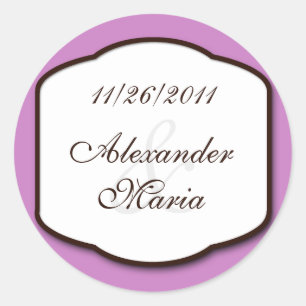 Adesivo Purple Brown & White Wedding Envelope Seals