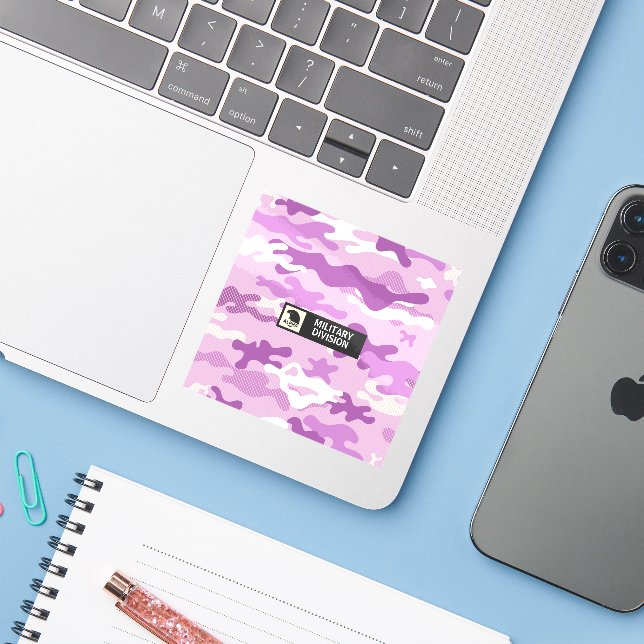 Adesivo Purple Camouflage Pattern (Notebook com iPhone)