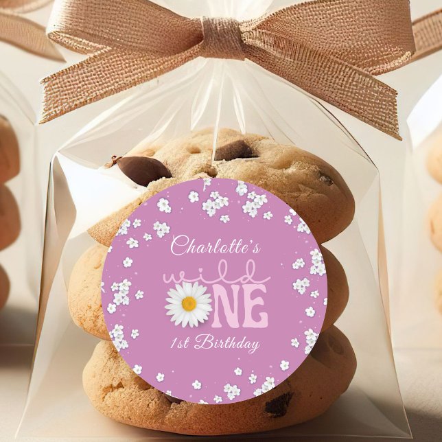 Adesivo Purple Daisy Wild One 1st Birthday  (Criador carregado)